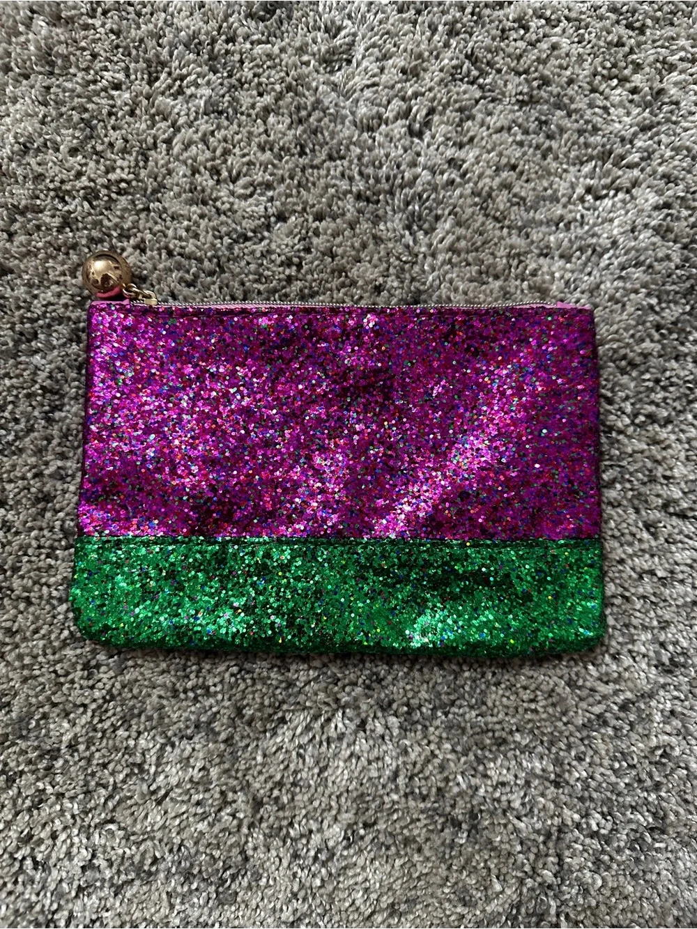 Sparkle Two-Tone Glitter Clutch - Pink & Green